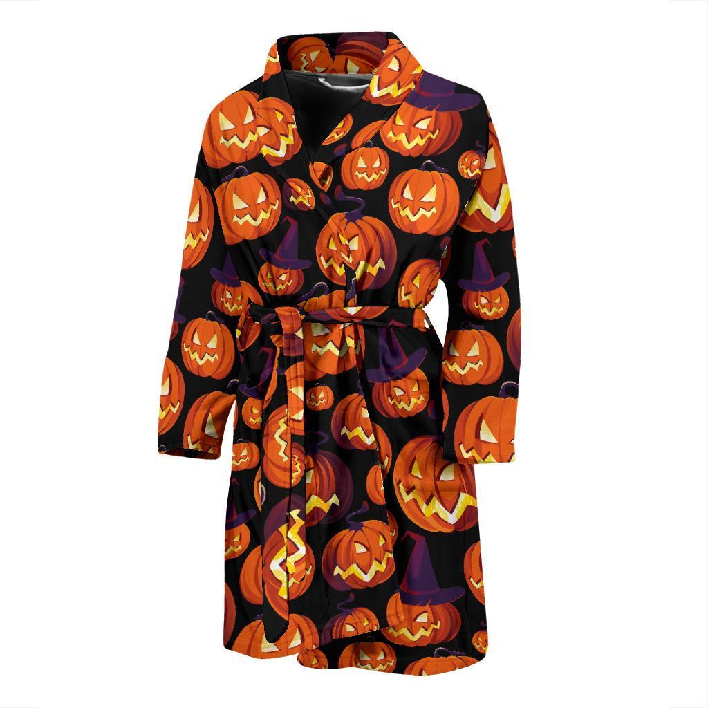 Halloween Pattern Print Design 04 Men Bathrobe-JORJUNE.COM