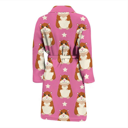 Hamster Cute Pattern Print Design 02 Men Bathrobe-JORJUNE.COM