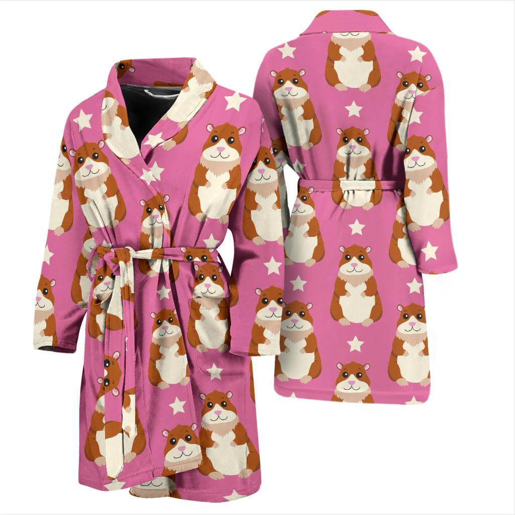 Hamster Cute Pattern Print Design 02 Men Bathrobe-JORJUNE.COM