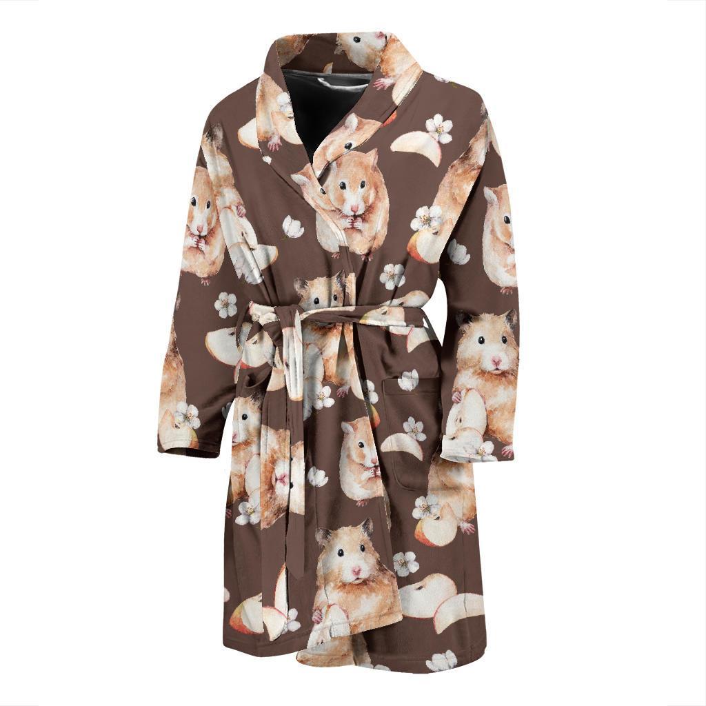 Hamster Pattern Print Design 03 Men Bathrobe-JORJUNE.COM