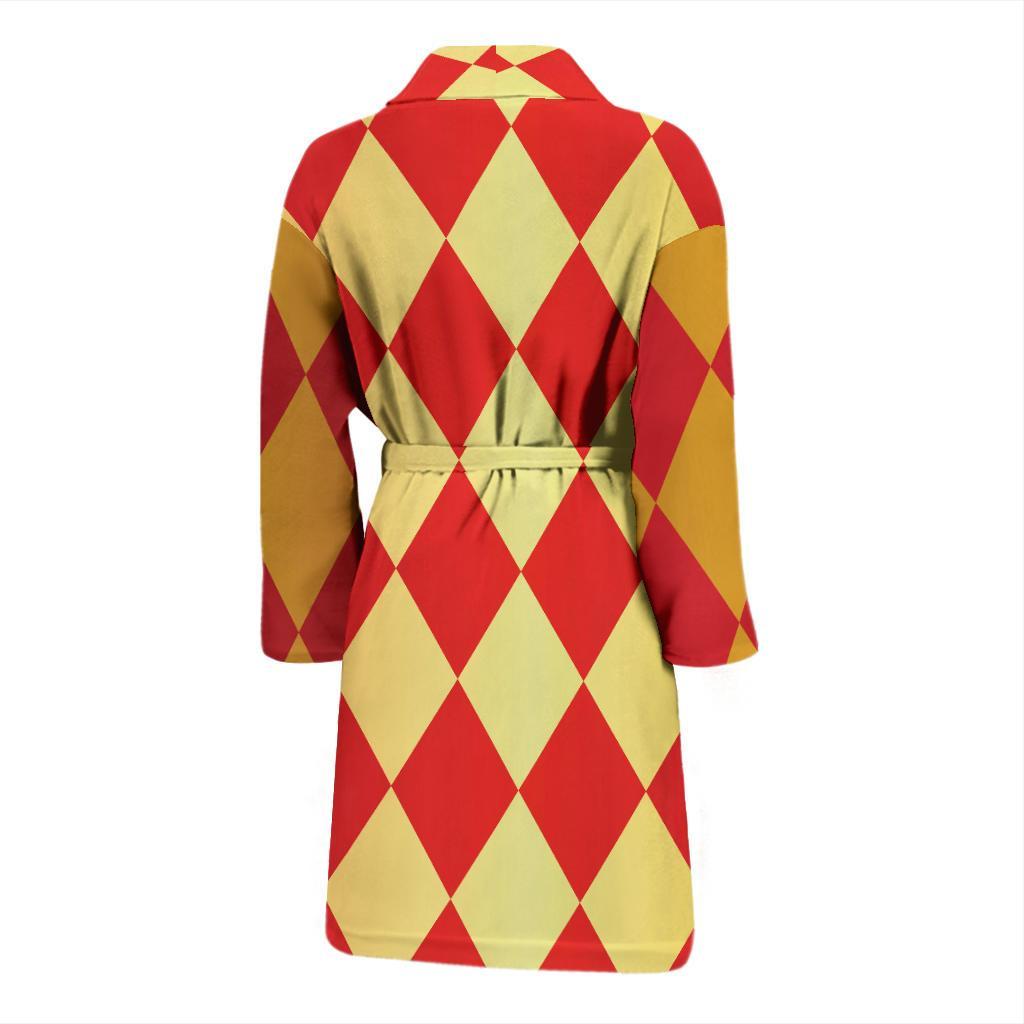 Harlequin Pattern Print Design 03 Men Bathrobe-JORJUNE.COM
