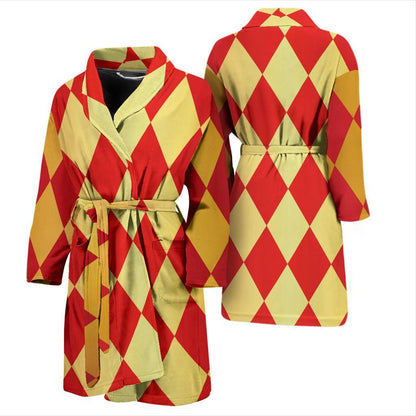 Harlequin Pattern Print Design 03 Men Bathrobe-JORJUNE.COM