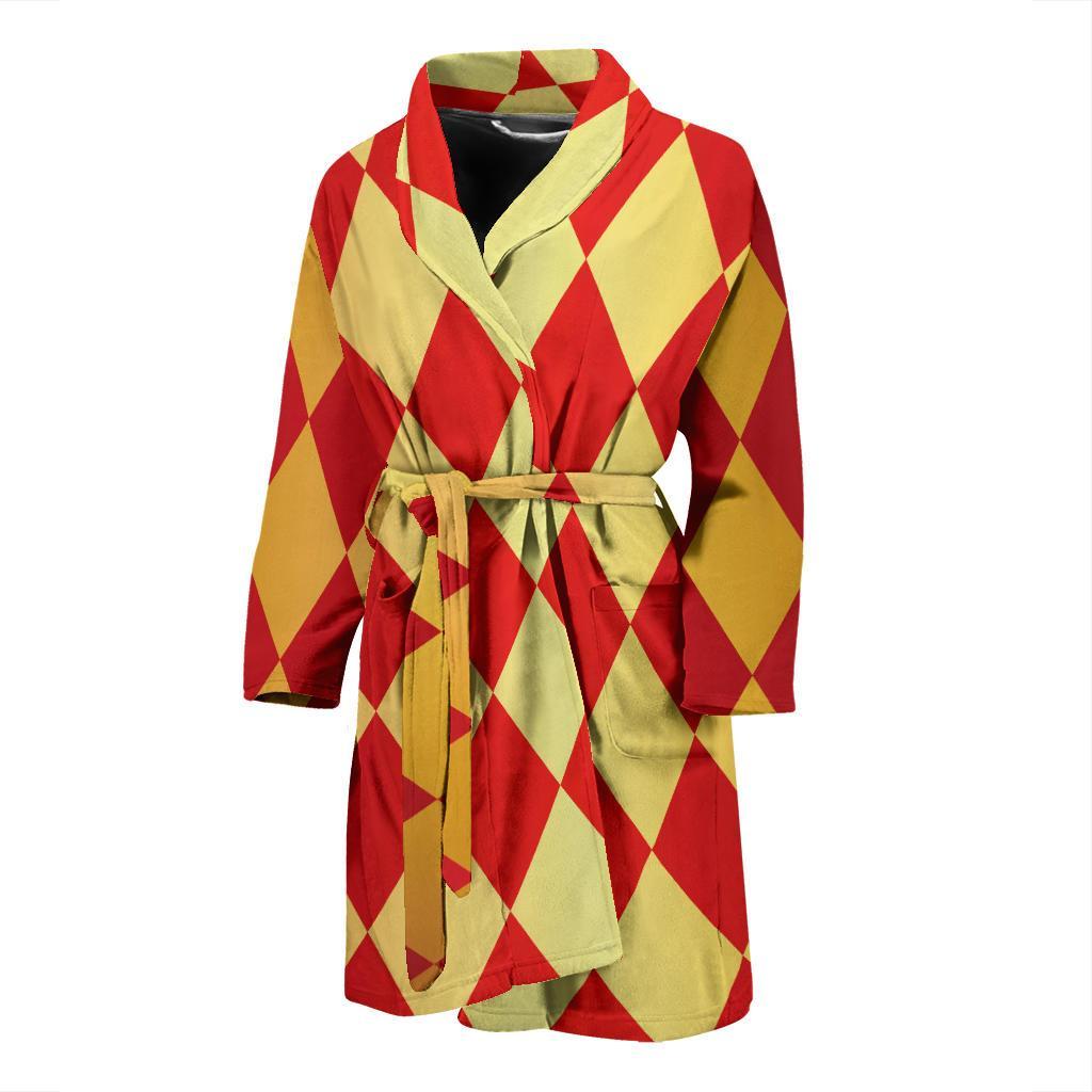 Harlequin Pattern Print Design 03 Men Bathrobe-JORJUNE.COM