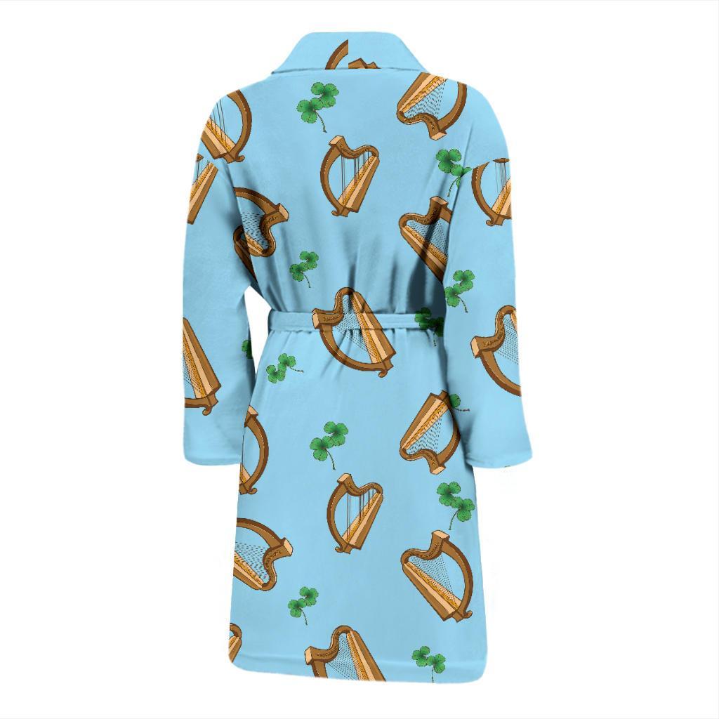Harp Pattern Print Design 01 Men Bathrobe-JORJUNE.COM