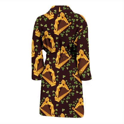 Harp Pattern Print Design 02 Men Bathrobe-JORJUNE.COM