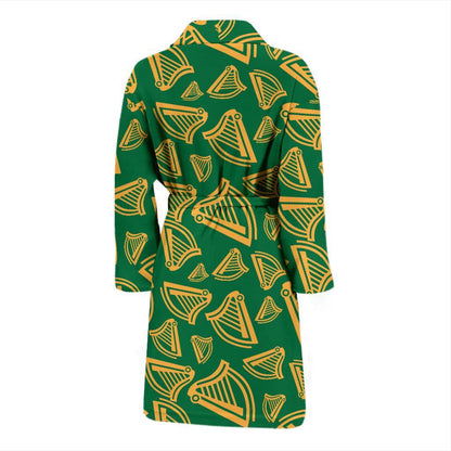Harp Pattern Print Design 03 Men Bathrobe-JORJUNE.COM