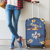 Hawaiian Flower Blue Print Luggage Cover Protector