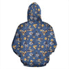 Hawaiian Flower Blue Print Pullover Hoodie