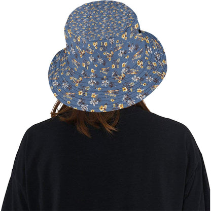 Hawaiian Flower Blue Print Unisex Bucket Hat
