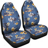 Hawaiian Flower Blue Print Universal Fit Car Seat Covers