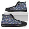 Hawaiian Flower Blue Print Women High Top Shoes