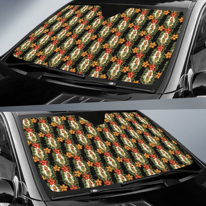 Hawaiian Flower Hula Hibiscus Print Car Sun Shade For Windshield