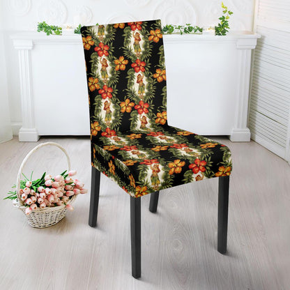 Hawaiian Flower Hula Hibiscus Print Dining Chair Slipcover-JTAMIGO.COM
