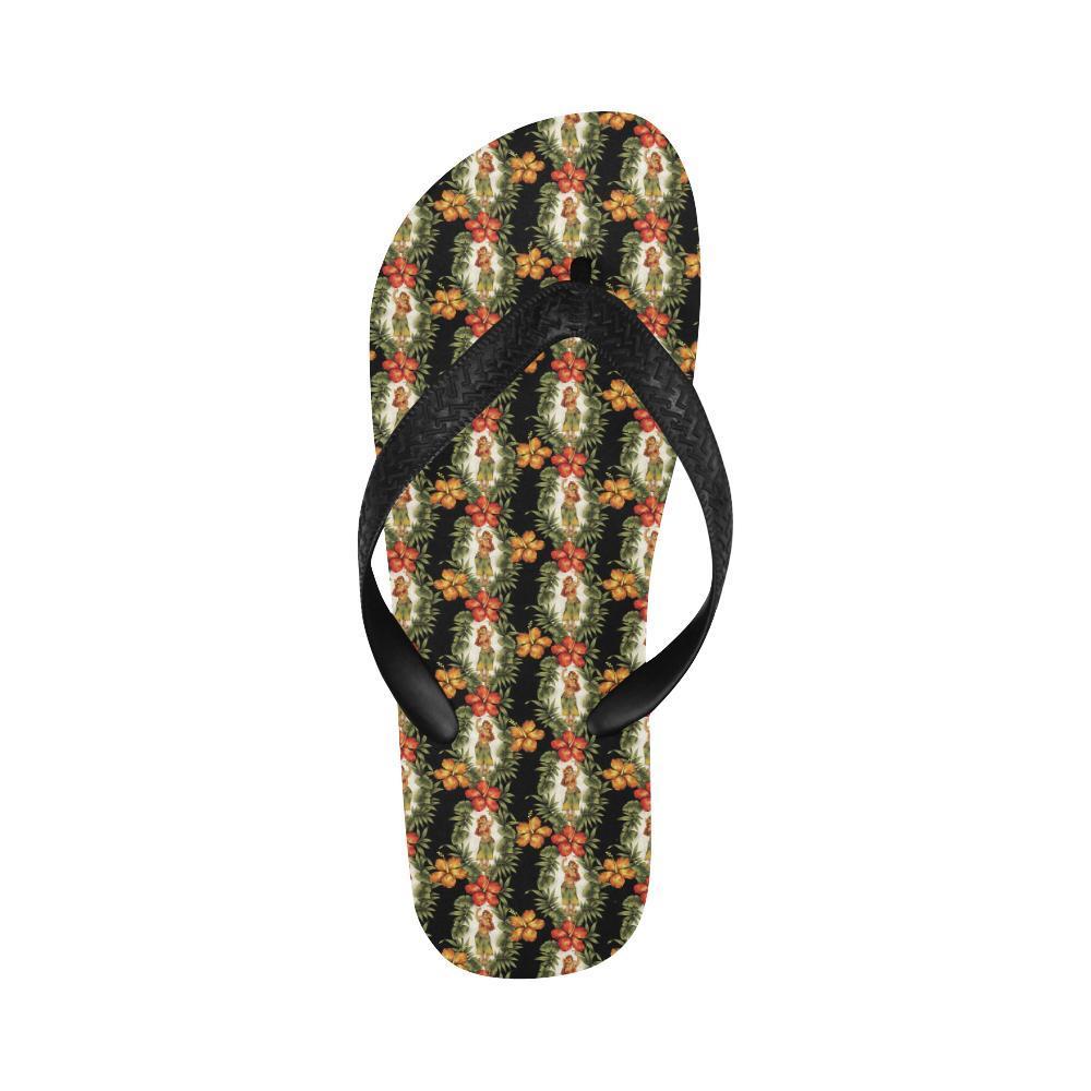 Hawaiian Flower Hula Hibiscus Print Flip Flops-JTAMIGO.COM