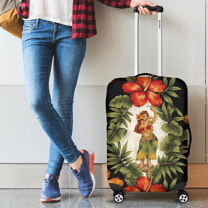 Hawaiian Flower Hula Hibiscus Print Luggage Cover Protector