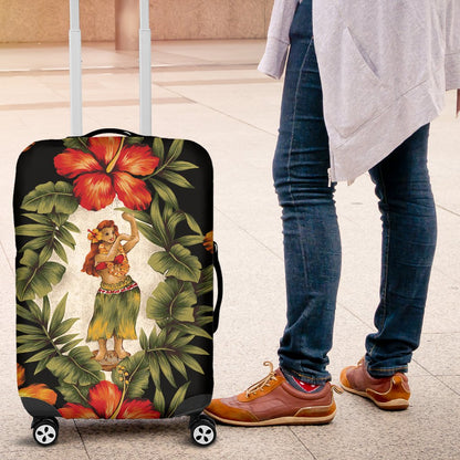 Hawaiian Flower Hula Hibiscus Print Luggage Cover Protector