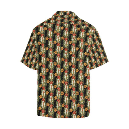 Hawaiian Flower Hula Hibiscus Print Men Aloha Hawaiian Shirt