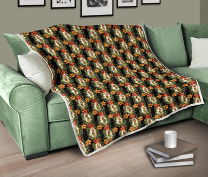 Hawaiian Flower Hula Hibiscus Print Premium Quilt-JTAMIGO.COM