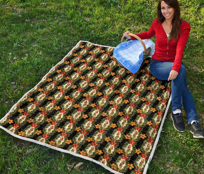 Hawaiian Flower Hula Hibiscus Print Premium Quilt-JTAMIGO.COM