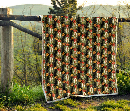 Hawaiian Flower Hula Hibiscus Print Premium Quilt-JTAMIGO.COM