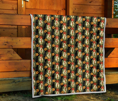 Hawaiian Flower Hula Hibiscus Print Premium Quilt-JTAMIGO.COM