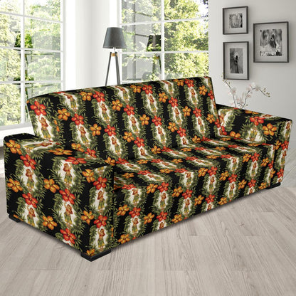 Hawaiian Flower Hula Hibiscus Print Sofa Slipcover-JTAMIGO.COM