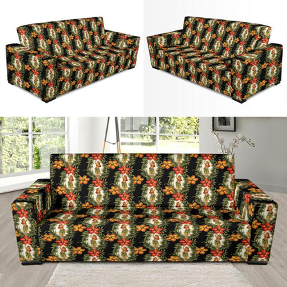 Hawaiian Flower Hula Hibiscus Print Sofa Slipcover-JTAMIGO.COM