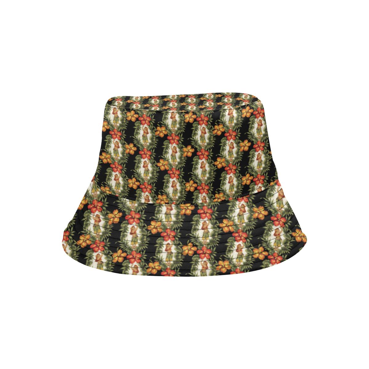 Hawaiian Flower Hula Hibiscus Print Unisex Bucket Hat