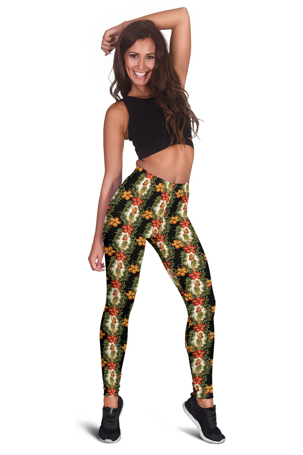 Hawaiian Flower Hula Hibiscus Print Women Leggings