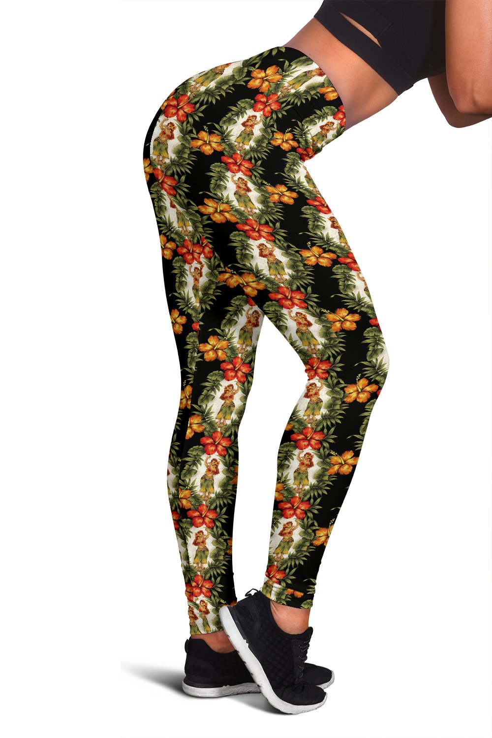Hawaiian Flower Hula Hibiscus Print Women Leggings