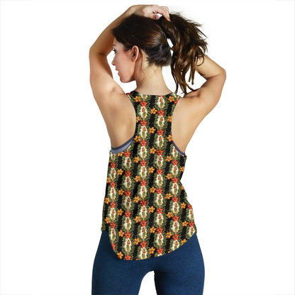 Hawaiian Flower Hula Hibiscus Print Women Racerback Tank Top