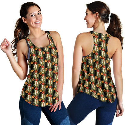 Hawaiian Flower Hula Hibiscus Print Women Racerback Tank Top
