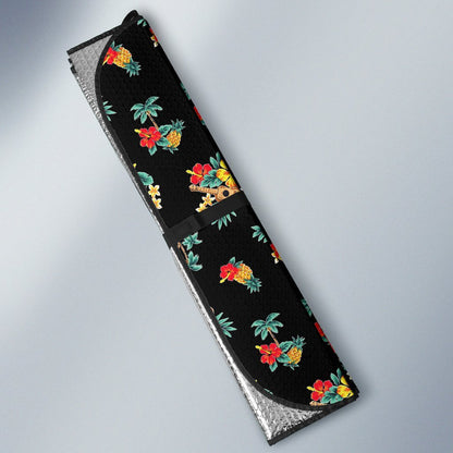Hawaiian Flower Themed Print Car Sun Shade For Windshield