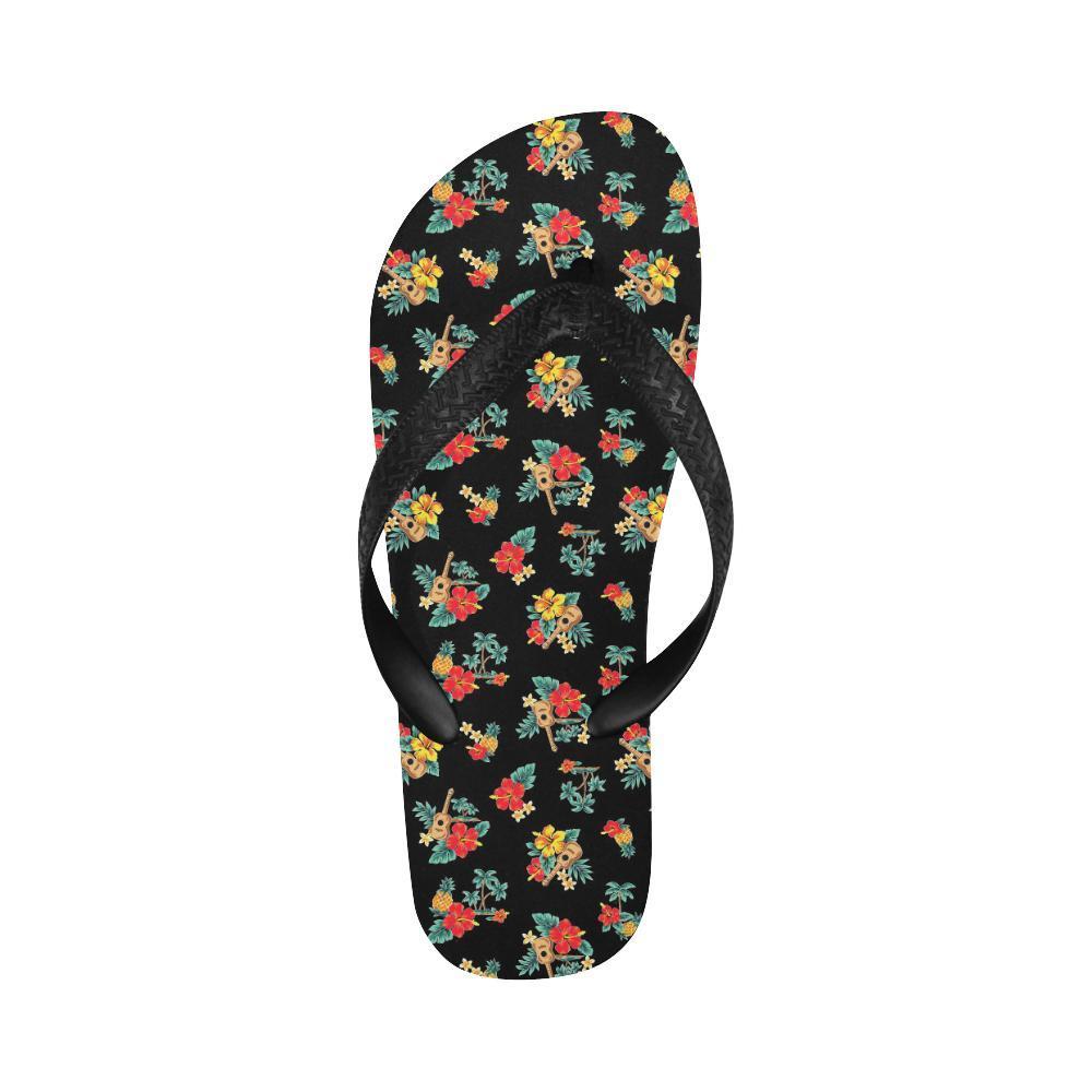 Hawaiian Flower Themed Print Flip Flops-JTAMIGO.COM