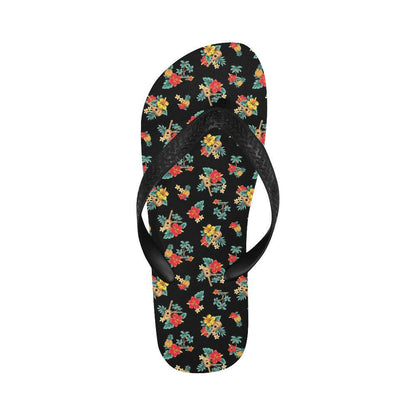 Hawaiian Flower Themed Print Flip Flops-JTAMIGO.COM