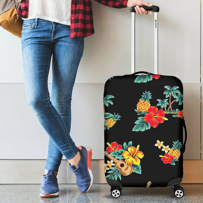 Hawaiian Flower Themed Print Luggage Cover Protector