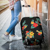 Hawaiian Flower Themed Print Luggage Cover Protector