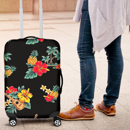 Hawaiian Flower Themed Print Luggage Cover Protector