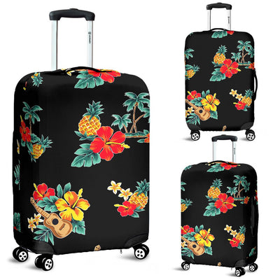 Hawaiian Flower Themed Print Luggage Cover Protector