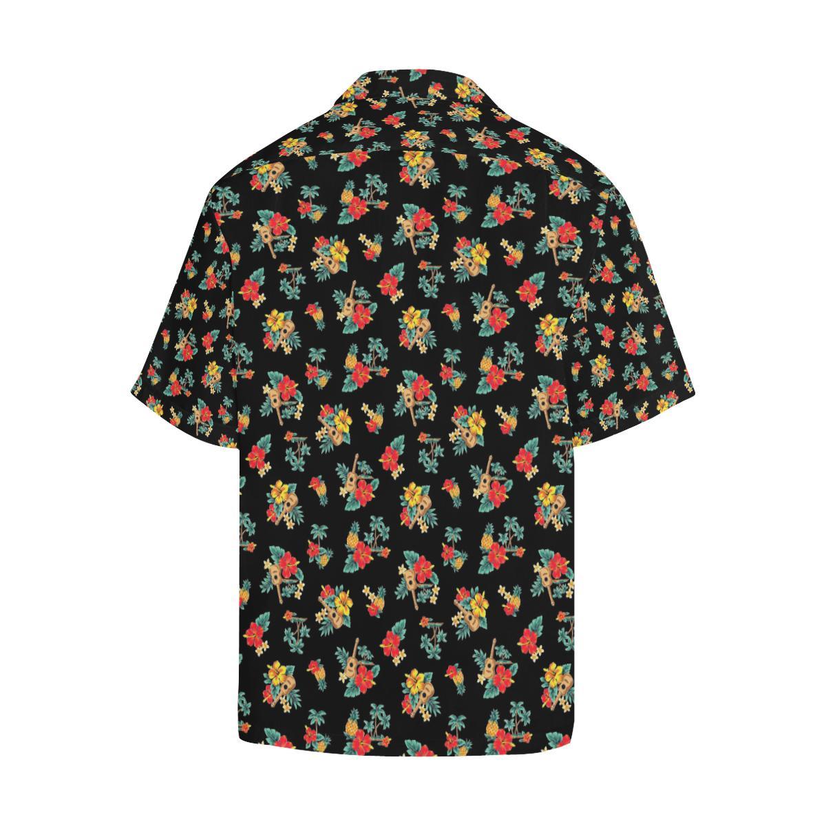Hawaiian Flower Themed Print Men Aloha Hawaiian Shirt