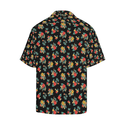 Hawaiian Flower Themed Print Men Aloha Hawaiian Shirt