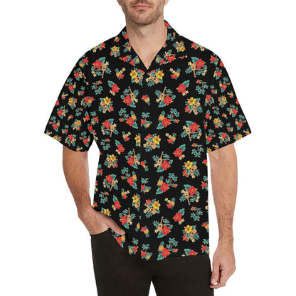 Hawaiian Flower Themed Print Men Aloha Hawaiian Shirt