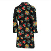 Hawaiian Flower Themed Print Men Bath Robe-JTAMIGO.COM