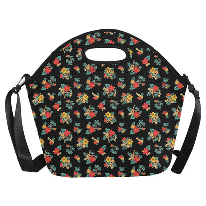 Hawaiian Flower Themed Print Neoprene Lunch Bag (Model 1669)(Large)-JTAMIGO.COM