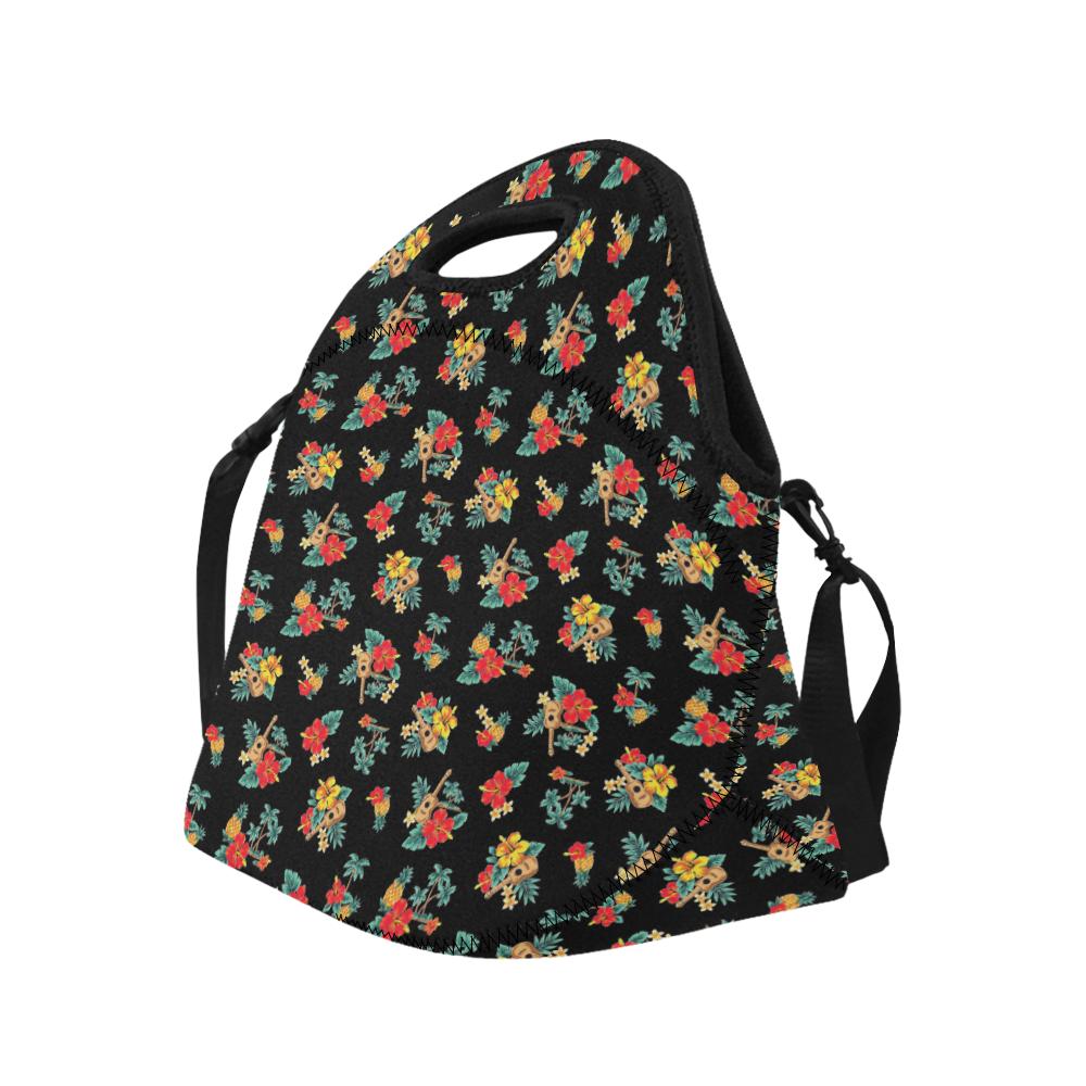 Hawaiian Flower Themed Print Neoprene Lunch Bag (Model 1669)(Large)-JTAMIGO.COM