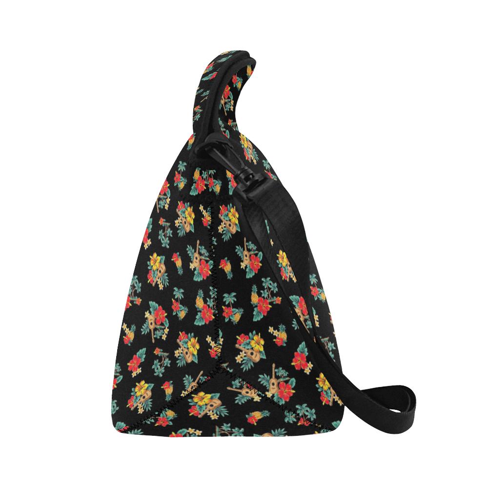 Hawaiian Flower Themed Print Neoprene Lunch Bag (Model 1669)(Large)-JTAMIGO.COM