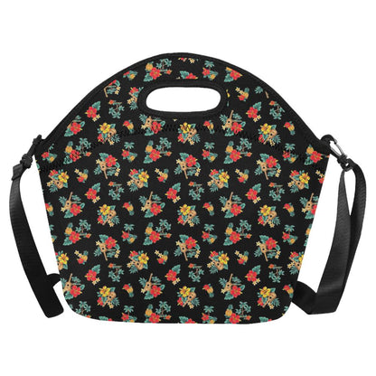 Hawaiian Flower Themed Print Neoprene Lunch Bag (Model 1669)(Large)-JTAMIGO.COM