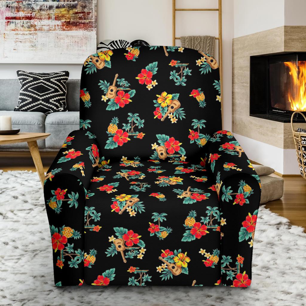Hawaiian Flower Themed Print Single Sofa Slipcover -JTAMIGO.COM