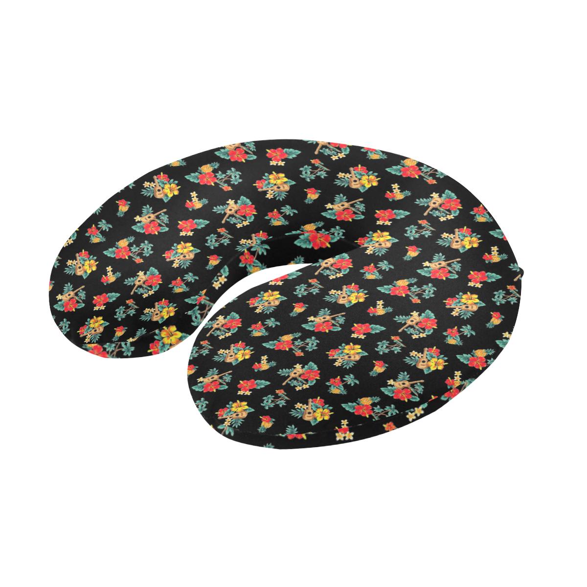 Hawaiian Flower Themed Print U-Shaped Travel Neck Pillow-JTAMIGO.COM