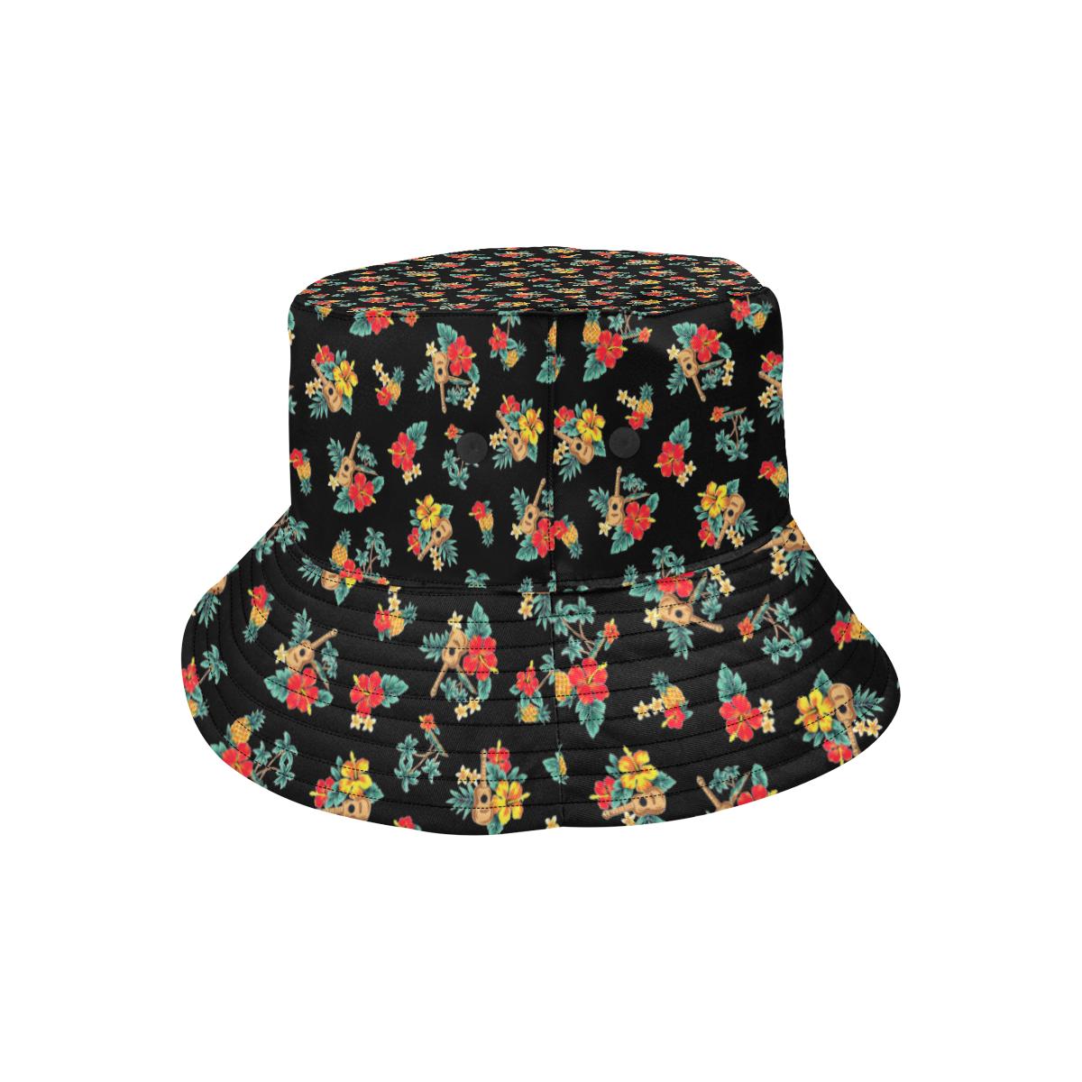 Hawaiian Flower Themed Print Unisex Bucket Hat